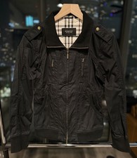 Burberry Jacket Black Label Size M Black Nova Check Military Men’s Authentic picture