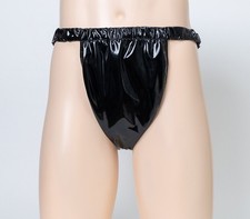 Traditional Japanese underwear made from PVC (with enamel lining) black Men's M picture