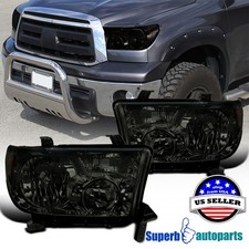 Fits 2007-2013 Toyota Tundra 08-17 Sequoia Smoke 12-14 Headlights Head Lamps picture