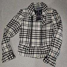 Size 4 L.A.M.B. Gwen Stefani Jacket Blazer Coat Wool Plaid Vintage Houndstooth picture