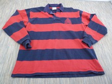 VTG Barbarian Rugby Shirt Mens 3XL Tall Red Navy RCMP Canada Striped Long Sleeve picture