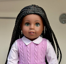 OOAK Custom American Girl Doll 18 in Makena face mold gray eyes custom wig picture