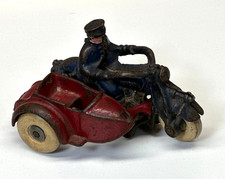 Antique Hubley Champion Cast Iron Motorcycle Sidecar Toy Original Paint 5