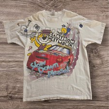 Vintage 1998 Cartoon Network Wacky Racing Shirt XL Top Cat NASCAR All Over Print picture