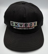 RARE Vintage 90’s SkyBox NBA Basketball Cards Black Snapback AJD Promo Hat Cap picture