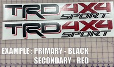 2x TRD 4x4 Sport Decal for Toyota Tacoma Tundra Bedside Vinyl Decal CUSTOM COLOR picture