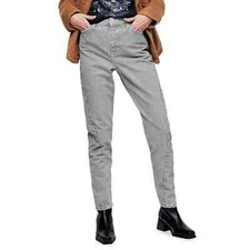 Topshop Idol Twist Seam Mom Denim Jeans In Mint Women's Size 10 picture