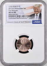 1776-2026 D Lincoln Cent 1C NGC MS66 RD FR Donald Trump Label picture