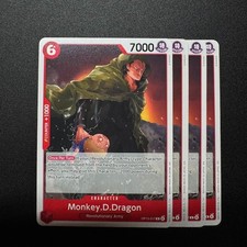 4x Monkey.D.Dragon - One Piece TCG English Playset Near Mint ST35 Reprint picture