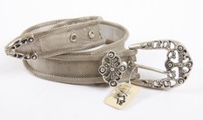 Vintage Belt 80s 90s Mesh Silver Accent Heavy Metal Belt SMALL NWT picture