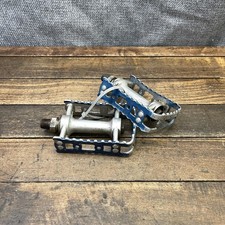 Vintage MKS BMX-7 BMX Bike Pedals Blue Pair 1/2 In Japan Old SChool 80s 1pc OPC picture