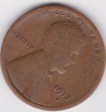 1913 D  Lincoln Wheat Cent,   Semi Key date of Series  Circulated with rim hit picture