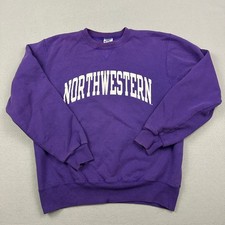 Vintage Northwestern Wildcats Sweatshirt Men Large Purple Champion Sweatshirt L picture
