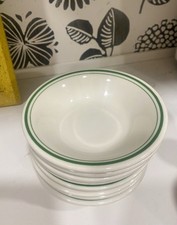 8 Vtg Buffalo China Green White Restaurant Ware 4.75