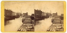 NEW YORK STEREOVIEW - Oswego - Lumber Dock & Harbor - Anthony 1860s picture
