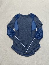Lululemon Run Ice Queen Slope Stripe Limitless Blue long sleeve size 6 picture