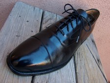 COLE HAAN Mens Dress Shoes BENCH MADE Black Leather Cap Toe Oxfords Size 7D picture