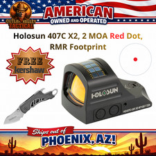 Holosun 407C-X2 Red 2 MOA Dot, Side load battery, Solar Failsafe + FREE Kershaw picture