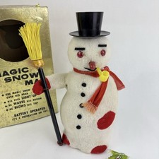 Vtg 50's Magic Snow Man Santa Creation No 1500 Japan 11.5” tall Battery Operated picture