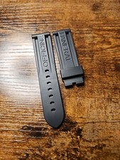 Panerai Watch 24/22mm Black OEM Caoutchouc Rubber Dive Strap MX0011QQ picture