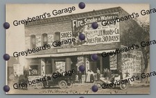 RPPC Wow Big Signs at Shoe Store HAVELOCK IA Iowa Vintage Real Photo Postcard picture