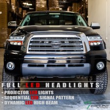 Topline For 07-13 Tundra/Sequoia Full LED Sequential Projector Headlights -Black picture