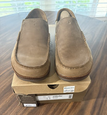 OluKai Moloa Men’s Leather Slip-On Loafers Brown Round Toe US 11.5 picture