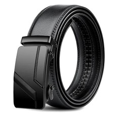 Genuine Leather Mens Ratchet Belt Belts For Men Adjustable Automatic Buckle picture