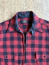 Vintage 1930s 40s Chin Strap 3/4 Zip Wool Pullover Buffalo Large North Field picture