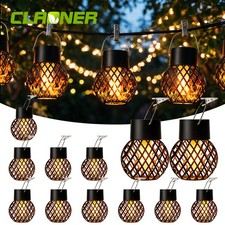 12x LED Solar Lantern Flickering Flame Hanging Lights Outdoor Garden Party Decor picture