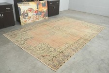 6x9 Turkish Antique Rug Anatolian Hand-Knotted Vintage Oushak Large Carpet,369 picture