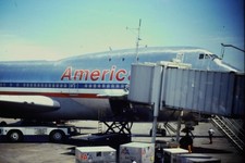 c1970's Kodachrome 35mm Slide American Airlines Boeing 747 Jet Airport Tarmac picture