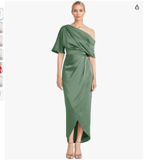 Grace Karin One Shoulder Satin Mother of The Bride Dress Wedding w/Sleeve Dress picture