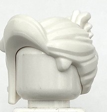 Lego New White Minifigure Hair Female w/ Clipped-up Ponytail Long Bangs Part picture
