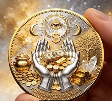 LUXURY 3D Wealth Abundance Coin AllSeeing Eye Fortune Attraction WE SHIP OVERSEA picture