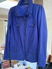 Zenergy by Chico's Women's Blue Zip-Up Jacket Size 2 with Buttoned Pockets and Z picture