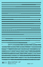K4 HO Scale Water Slide Decals Black 1/8 Inch Bold Gothic Letter Number Alphabet picture
