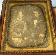 AMBROTYPE VINTAGE COUPLE PHOTOGRAPH picture