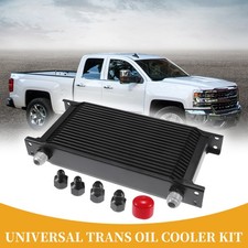 Transmission Oil Cooler Kit 19 Row Trans Cooler with 6AN 8AN Adapter Black picture