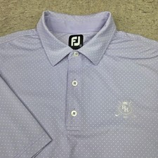 FootJoy Golf Polo Shirt Mens XL Purple Polka Dot Short Sleeve Performance Logo picture