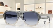 BURBERRY BE4478 420814 Striato Grey Grad Grigio Sfumato Blu 55mm Mens Sunglasses picture