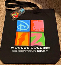 Disney Descendants Worlds Collide Concert Tour 2026 Large Black Tote w/Keychain picture