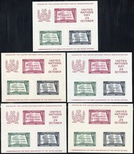 UN Stamps # 38 MNH Lot Of 10 Souvenir Sheets picture