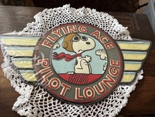 Peanuts Snoopy Flying Ace Pilot Animation Character Retro Lounge Sign 9x17 picture