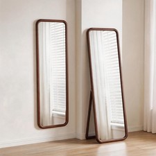 Full Length Mirror, Freestanding Mirror with Stand Solid Wood Frame Floor Mirror picture