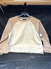 Carhartt Women's Loose Fit Sawyer Crewneck Sweatshirt Colorblock Beige Brown L picture