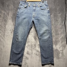 Levis 505 Jeans Mens 34x30 Blue Medium Wash Regular Fit Straight Denim Pants picture