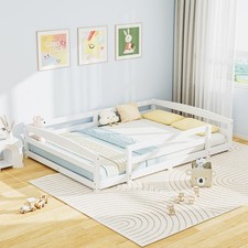 SUNYRISY Montessori Full Size Toddler Floor Bed, Solid Pine Wood Kids Bed Frame picture