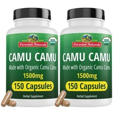 Organic Camu Camu Capsules - 300 Vegan Pills Raw Berry Supplement  from Peru 2pk picture