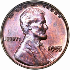 Lincoln Wheat 1 Cent 1955 Double Die Obverse Attractive Key Date picture